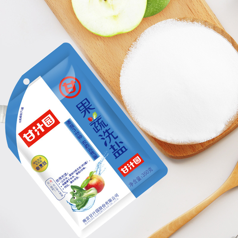 Juice Garden fruit and vegetable salt washing household fruit and vegetable cleaning cleaning salt food grade residual washing salt bag wholesale Juice Garden fruit and vegetable salt washing household fruit and vegetable cleaning cleaning salt food grade residual washing salt bag wholesale