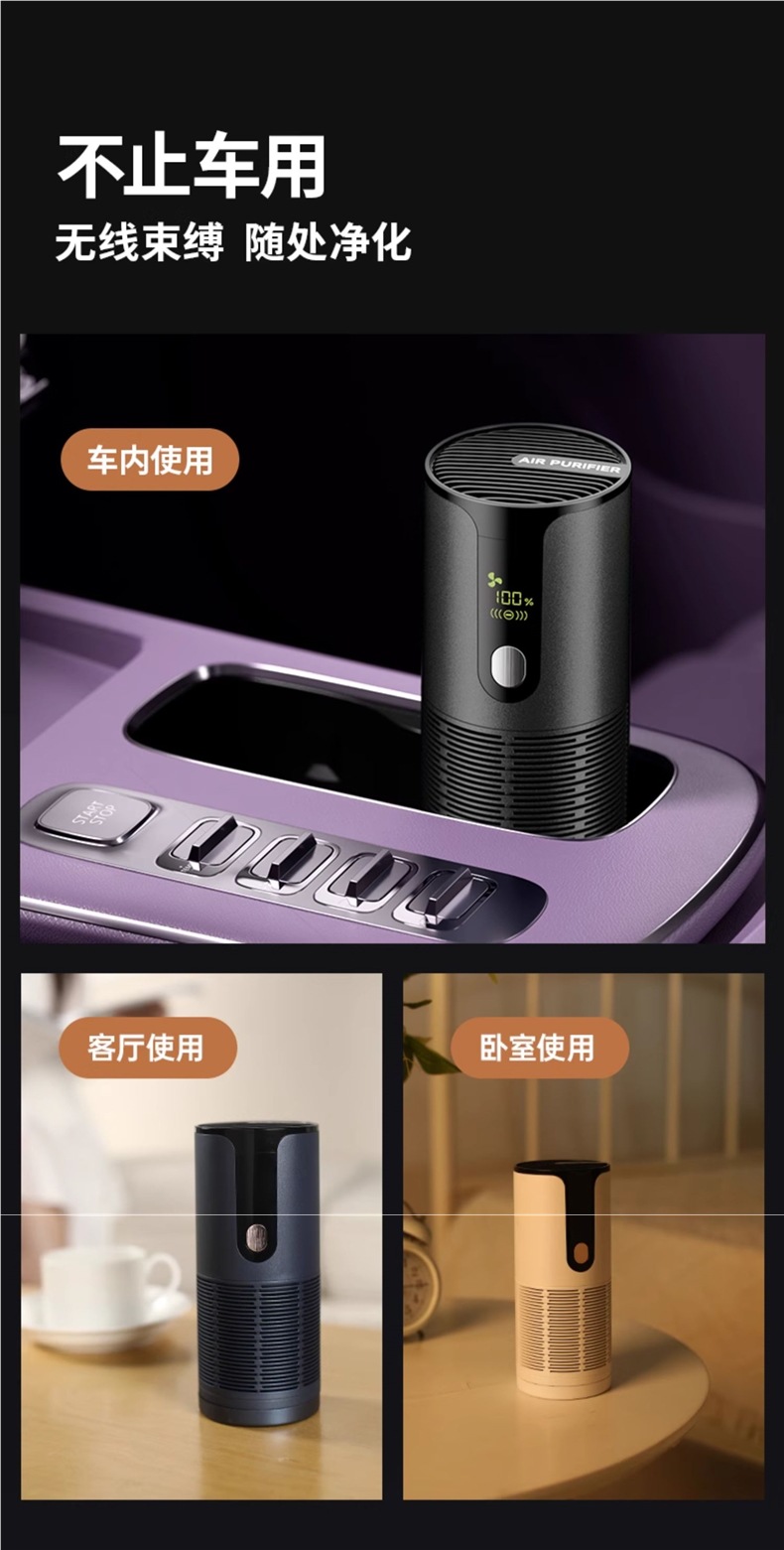 Car Air Purifier Suitable for Xiaomi Car Pm2.5 Negative Ion New Car Interior to Eliminate Formaldehyde and Remove Odor