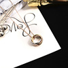 Classic ring, necklace, short chain for key bag  stainless steel, accessory, European style, three colors
