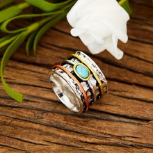 O 35258 Turquoise alloy couple rings ����ʯ�Ͻ���Ů��ָ