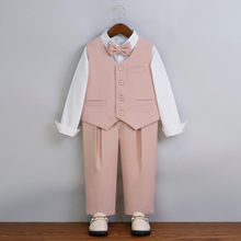 儿童西装礼服秋季新款英伦绅士马甲套装男童班级活动演出西服代发