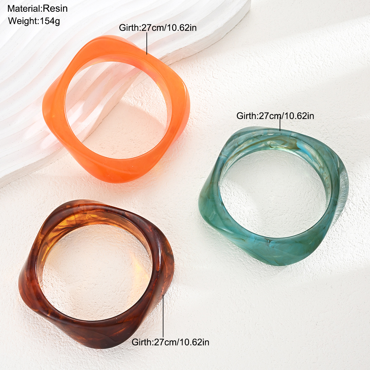 Explosiones transfronterizas irregular ancho borde acrílico pulsera mujer verano retro nicho de diseño geométrico de estudiantes joyas de amigas