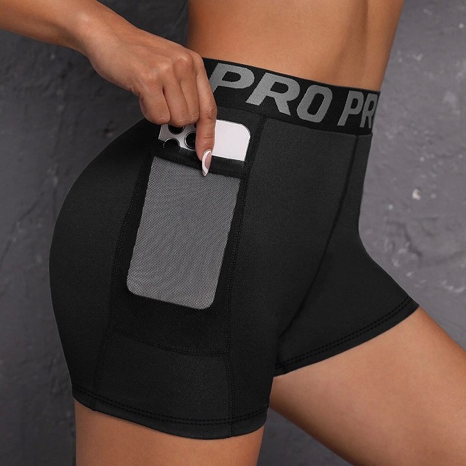 Deportes de verano, fitness, pantalones de yoga, cintura alta, glúteos, leggings desnudos delgados, pantalones de tres puntos de ciclismo de cadera melocotón para mujer