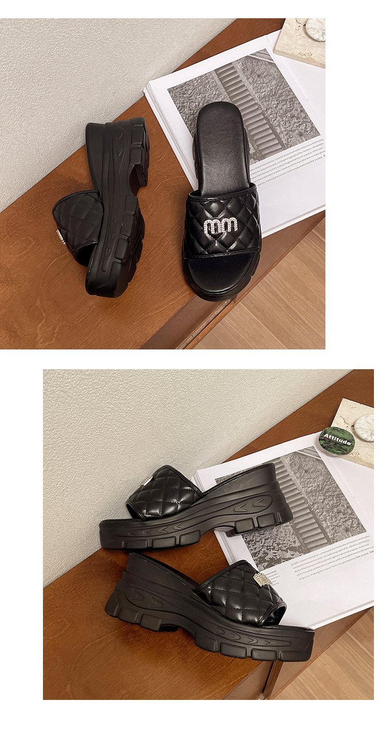 für Outwear 2024 Neue vielseitige Mode Casual High Heel Matsuke Dicke Sohle Damen Sommer Hausschuhe_voghion.com