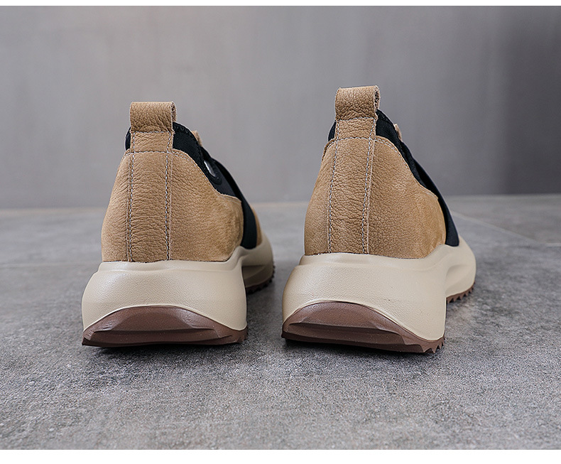 Giày sneaker nữ da bò đế dày cổ điển phong cách Agan — Đen trắng chi tiết 15