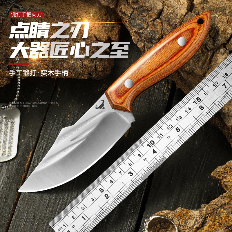 戶外小刀不鏽鋼多用小刀水果刀鍛打手把肉刀吃羊肉刀手扒肉烤肉刀