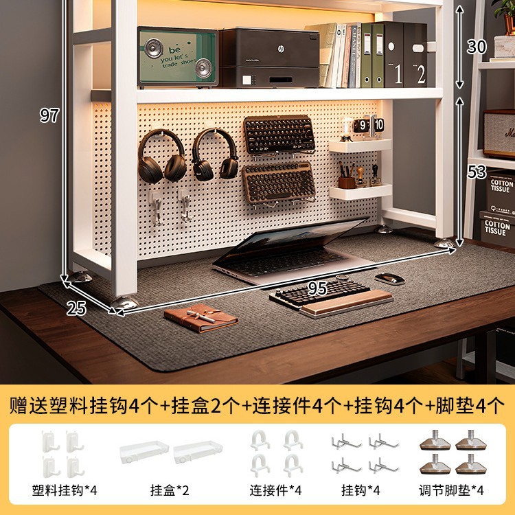 Estante de escritorio, tablero de agujero, escritorio, escritorio vertical de varias capas, estantería, escritorio de computadora de almacenamiento integrado, estación de trabajo