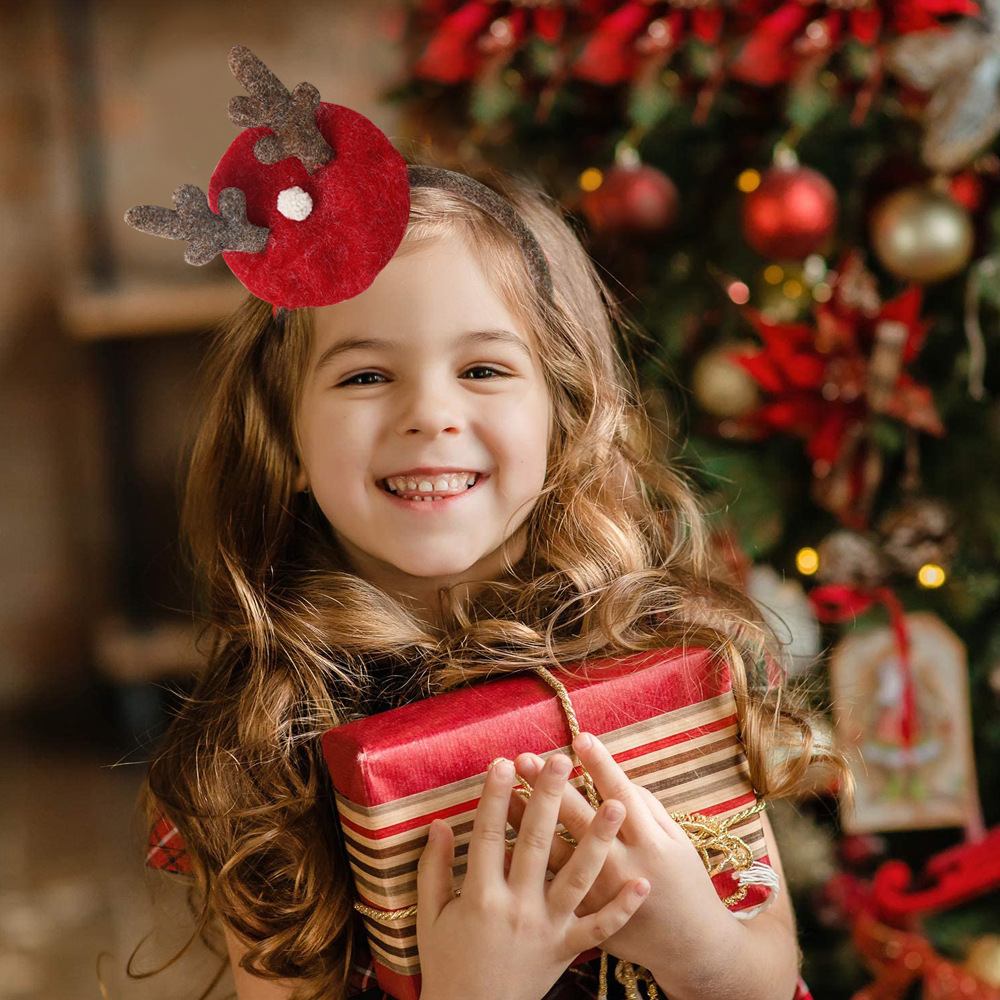 Diademas navideñas nuevas de 2025 para niños y adultos, artículos de decoración para fiestas, adornos navideños, diademas con cuernos de reno, diademas
