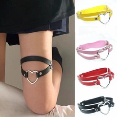 Joker's sexy performance accessories: heart-shaped charm, round ring, cat-themed playful leg cuffs, thigh-high garters, and punk-style trendy ankle bands
