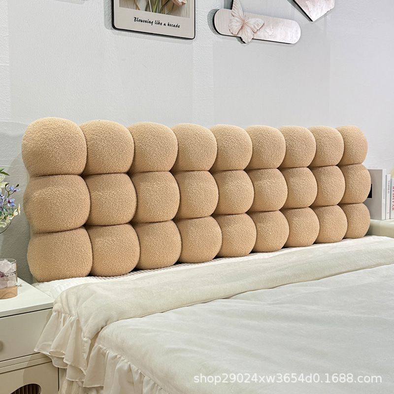 Beludru Cincin Domba Berkualitas Tinggi-Warna Kopi Susu / Upgrade Tanpa Papan Dipertebal 90*60*14cm dengan atau Tanpa Kepala Tempat Tidur Universal