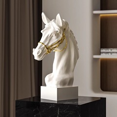 中古風馬頭置物芸術高級感樹脂家庭装飾品客間酒棚展示棚フロント展示