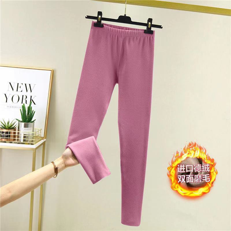 Leggings térmicos de cintura alta con terciopelo alemán, nuevo estilo otoño-invierno 2025, ajuste elástico y delgado, tejido cepillado de doble cara. image 6