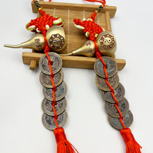 豪华门对门五帝钱真品开口安康葫芦装朱砂吉祥结挂饰压门槛铜钱