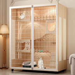 猫ヴィラ家庭用猫キャビネット猫ケージ防水猫の巣屋内猫ケージ大型猫ハウス猫ハウス無垢材キャッテリー