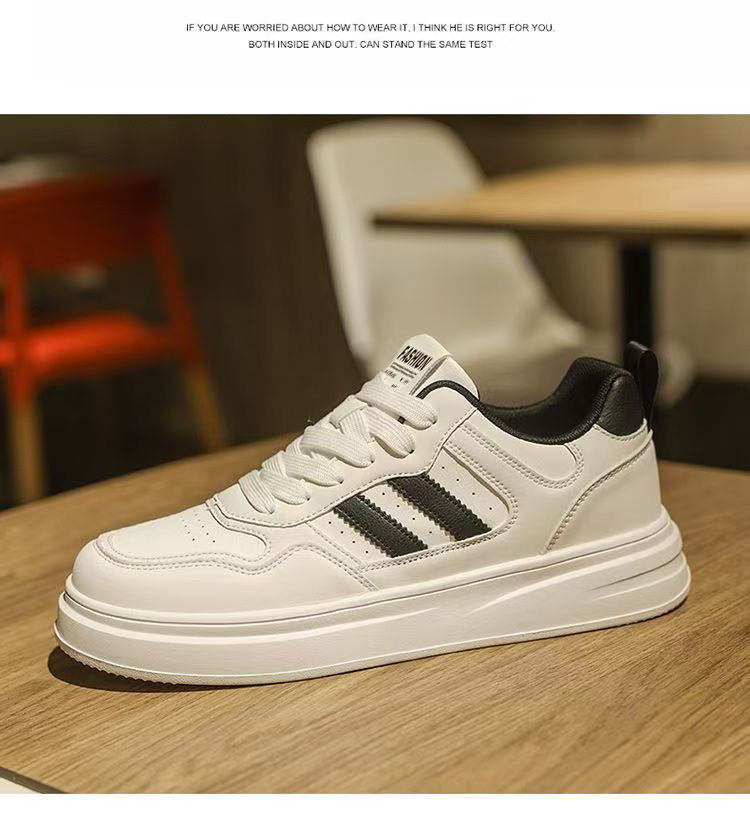 Giày sneaker nam cổ thấp thoáng khí dễ phối đồ, đế cao su gót thấp 1–3 cm — A2511 trắng nâu, A2511 trắng đen chi tiết 14