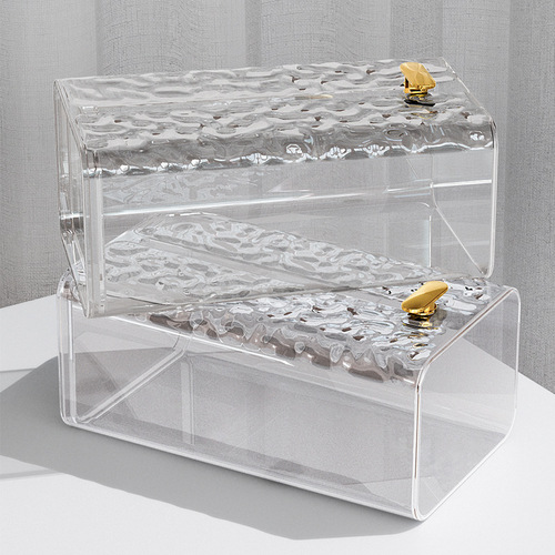 Glacier pattern face towel storage box wall-mounted tissue box home light luxury style bathroom kitchen upside-down tissue box