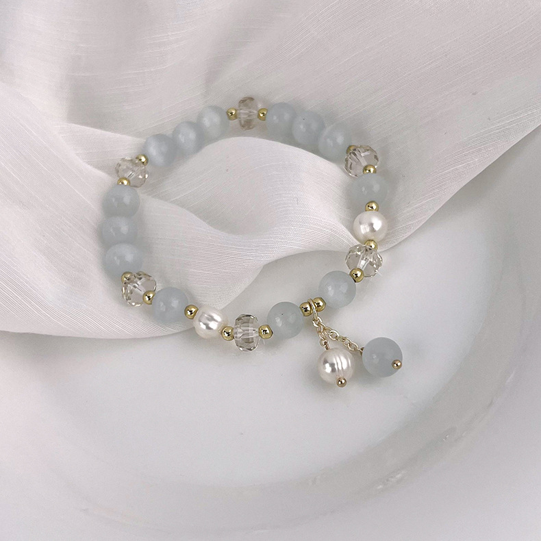 Sweet Geometric Artificial Crystal Pearl Bracelets display picture 3