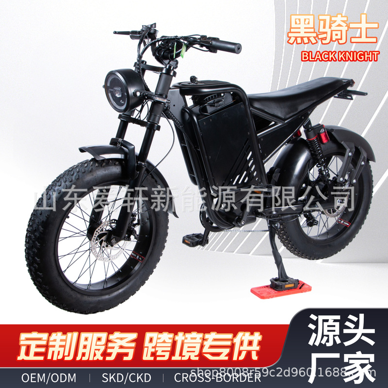 Black Knight retro fat-tire electric bicycle 20inch rear shock absorber off-road electric assist bike lithium battery electric bike Black Knight retro fat-tire electric bicycle 20inch rear shock absorber off-road electric assist bike lithium battery electric bike