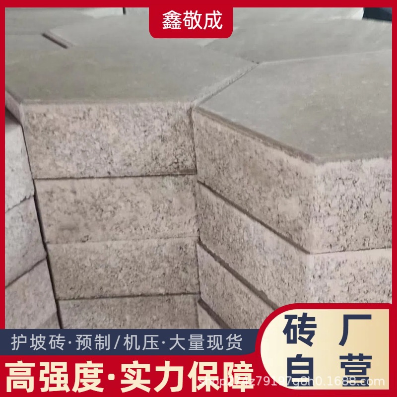 鑫敬成连锁块护坡砖机压款带面层送货上门六边形砖源头厂家