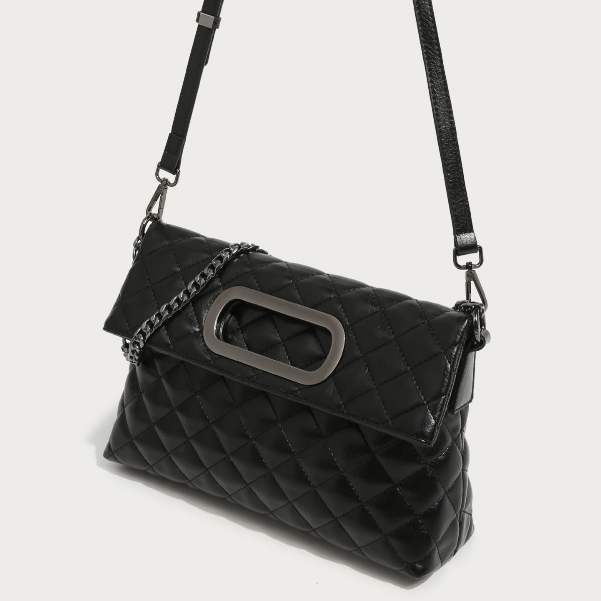 Heißer Verkauf mit High-End-Textur, klassischer Diamantgitter-Klapp-Quadrat-Schnallenkette, Einzel-Schulter-Handtasche, Umhängetasche_voghion.com