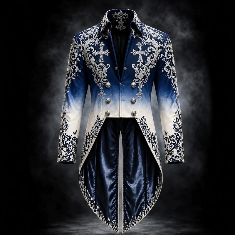 Amazon independent site cross-border men's gothic steampunk tailcoat jacket wedding coat gothic style Halloween Amazon independent site cross-border men's gothic steampunk tailcoat jacket wedding coat gothic style Halloween