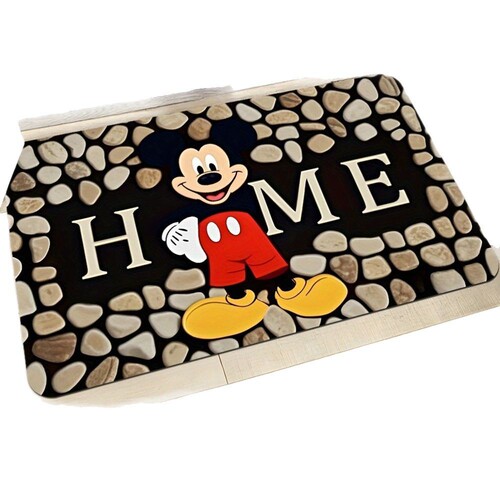 Mickey Crystal Velvet Door Mats Household Entrance Mats Bathroom Water Absorbable, Non-slip, Easy to Care, Foot Rub Door Mats