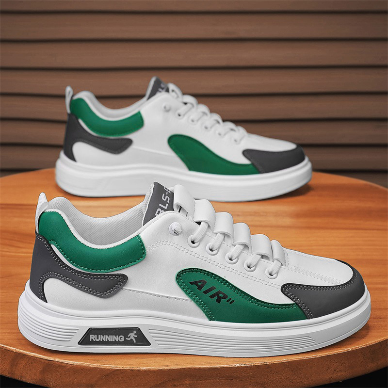 Zapatos de skate para hombres de verano nuevos zapatos deportivos transpirables de cuero de moda juvenil coreano universal zapatos blancos para hombres image 8