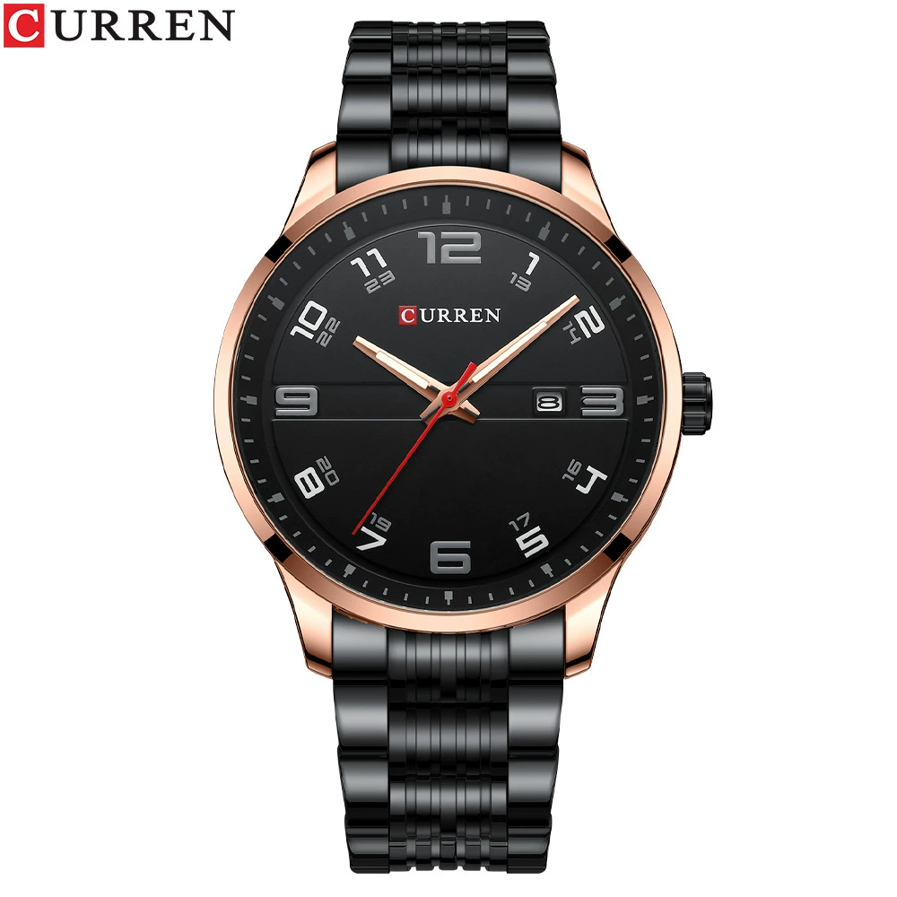 Curren/Karray 8411 простые цифровые кварцевые часы с водонепроницаемым круглым циферблатом, мужские часы с стальным браслетом