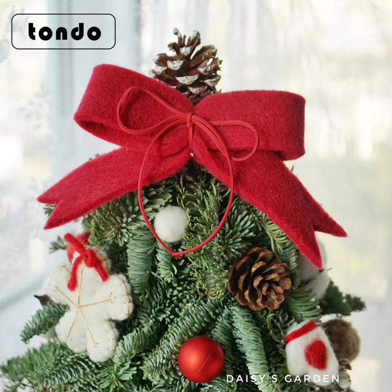 Tang De Christmas Gift Christmas Flower Bouquet Felt Ribbon DIY Fleece Bow Christmas Decoration Materials