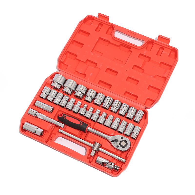 Herramientas de mantenimiento automotriz, herramientas de hardware, llave de manguito, llave de manguito de 46 piezas, cabeza de llave de manguito