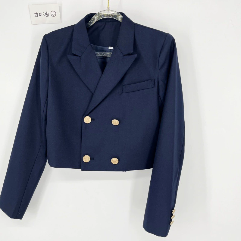 Японский колледж Стиль JK Униформа Короткий двубортный костюм