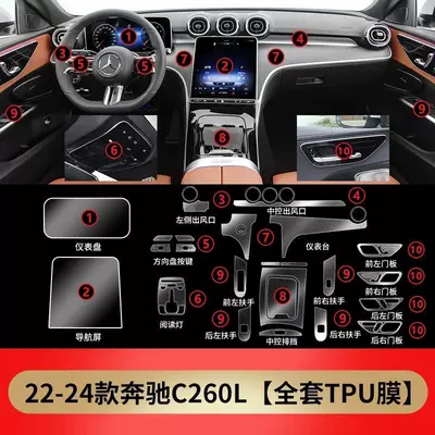 new Mercedes-Benz C260L/C200L interior film: Car interior film - c260l-sports-full-set-of-interior-film