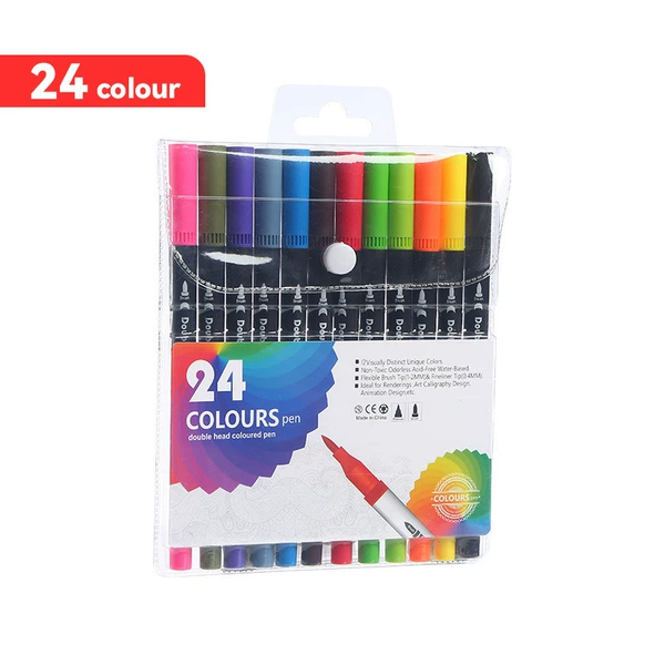 Double-sided watercolour, crayons, 24 colors