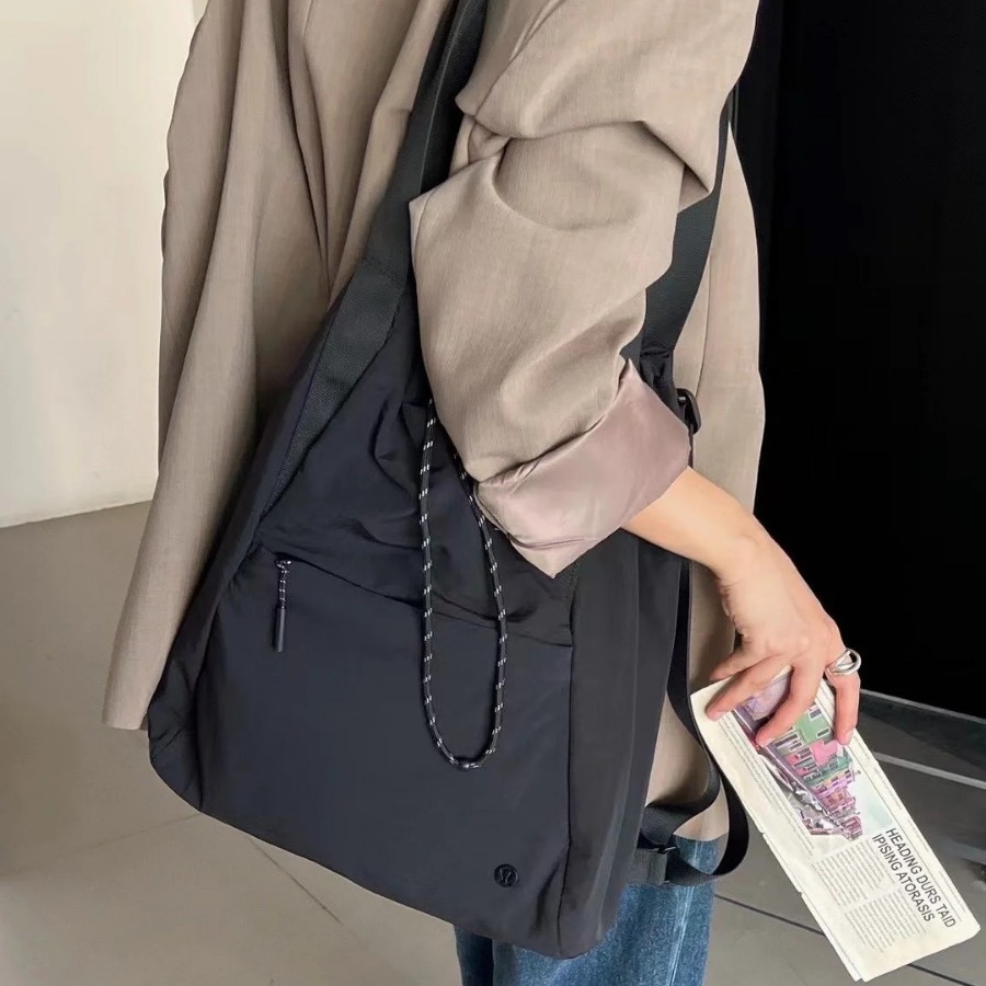 Lululemon doble función bolso de hombro doble uso bolso de tenis de yoga multifuncional bolso de hombro con cuerda