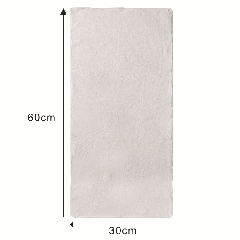 Toalla de baño blanca de microfibra Toalla de transferencia térmica 400g Toalla de poliéster de algodón Toalla de playa material en blanco al por mayor