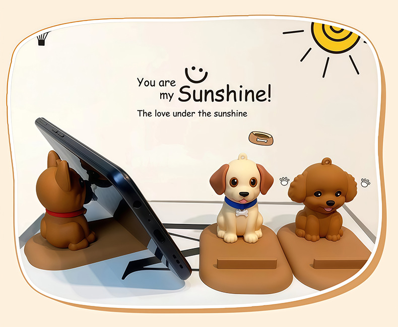 Creative Puppy Phone Stand Desktop Decoration Figurine Ornament_voghion.com