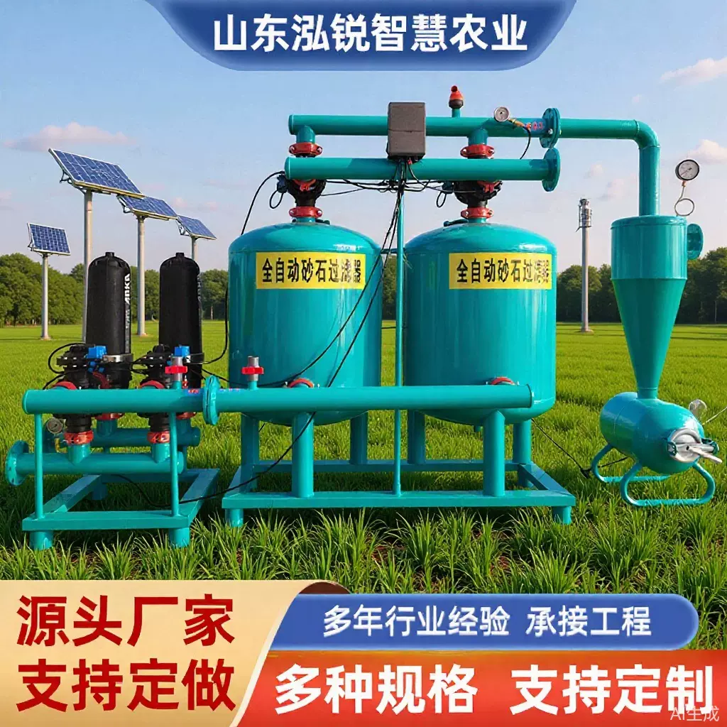 泓锐叠片砂石离心灌溉过滤器水肥一体机农田大棚用