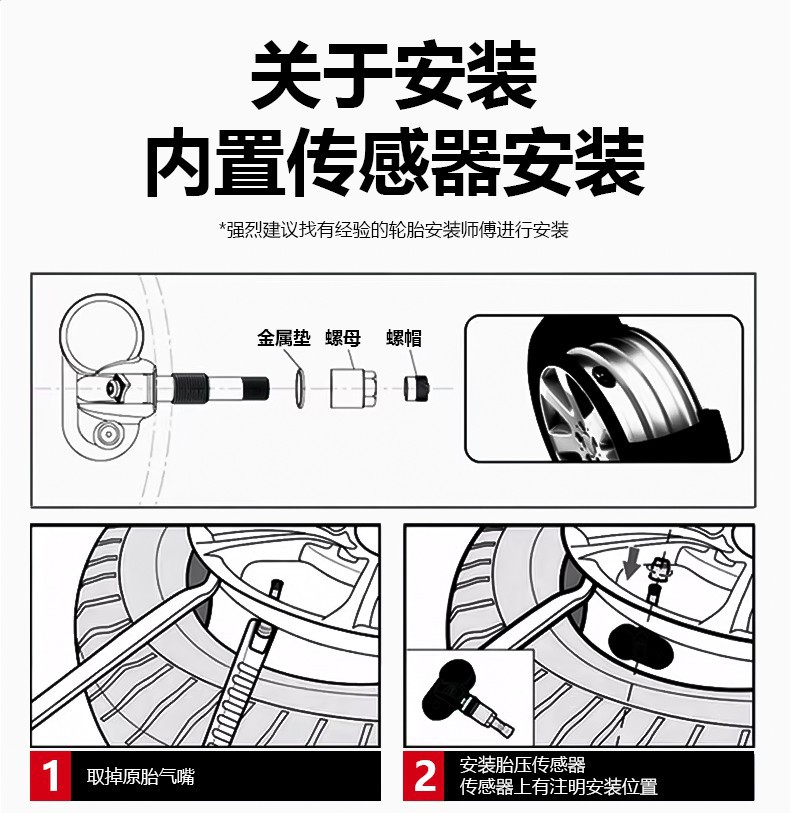 Tire Pressure Monitoring System Built-In Sensor Compatible with Buick Regal, Lacrosse, Excelle, Envision, and Mini Models