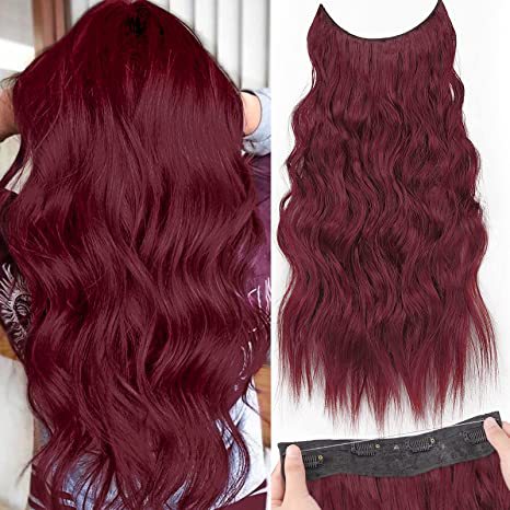 Cheveux synthétiques cheveux synthétiques grande vague longue perruque bouclée Patch rideau pince Extensions de cheveux en fibres synthétiques_voghion.com