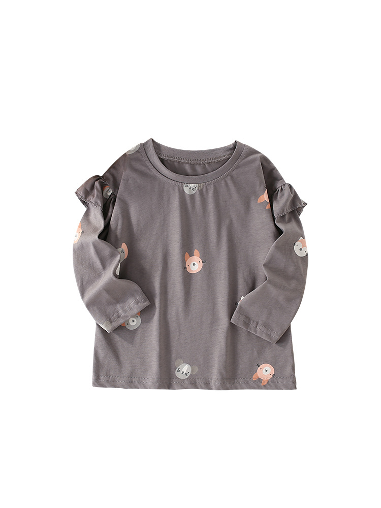 Malwee camiseta de otoño para niñas, niños y medianos, camiseta de cuello redondo para niñas, camiseta de mangas largas, camiseta de fondo para niños