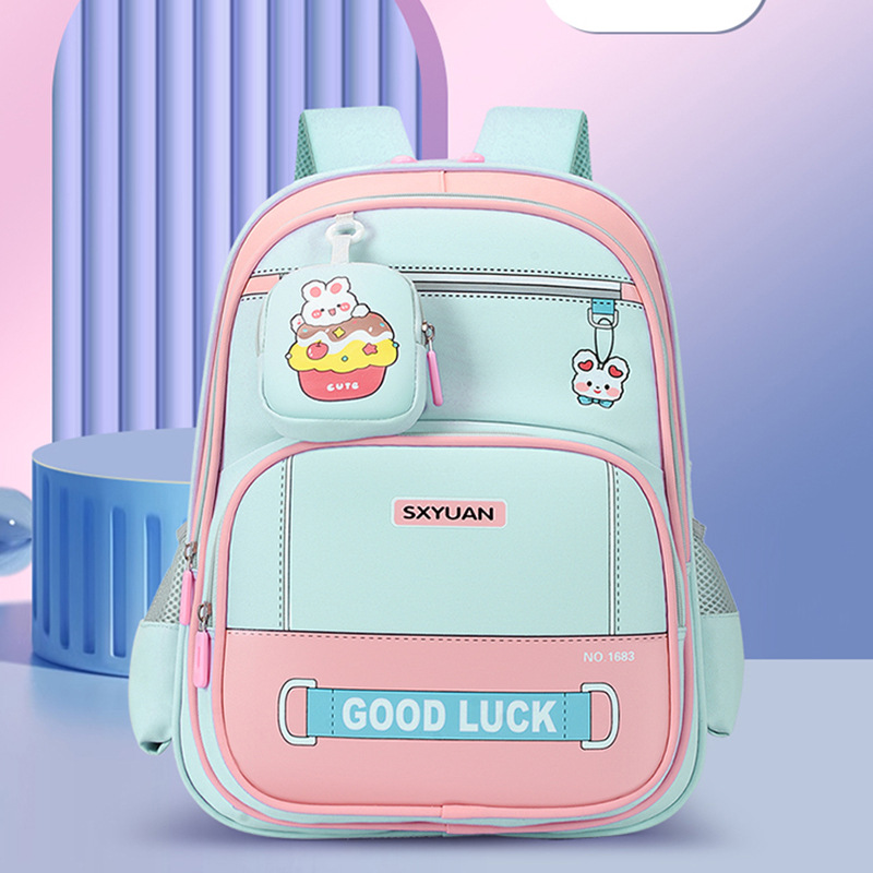 Mochila transpirable de estudiantes de primaria, mochila de niñas de grado 1,234, mochila de hombros de dibujos animados, mochila para niños pequeños