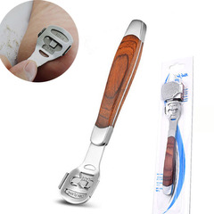 Manufacturer's stainless steel foot file with colored wood handle foot care tool heel file foot care tool dead skin file