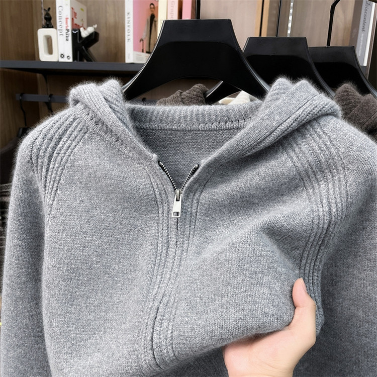 Wool-blend loose-fitting European-style autumn and winter men's cardigan knitted sweater, fashionable casual sweater jacket for young and middle-aged men Wool-blend loose-fitting European-style autumn and winter men's cardigan knitted sweater, fashionable casual sweater jacket for young and middle-aged men