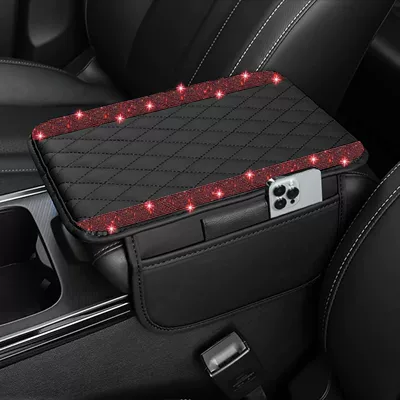Box Pad, Armrest box pad - parallel-diamond-style-red