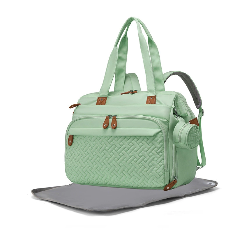 Новая портативная сумка для мамы, многофункциональная сумка для мамы и ребенка через плечо с пеленальной подушкой, набор из трех предметов, сумка для хранения молока с разделением для сухих и влажных вещей.