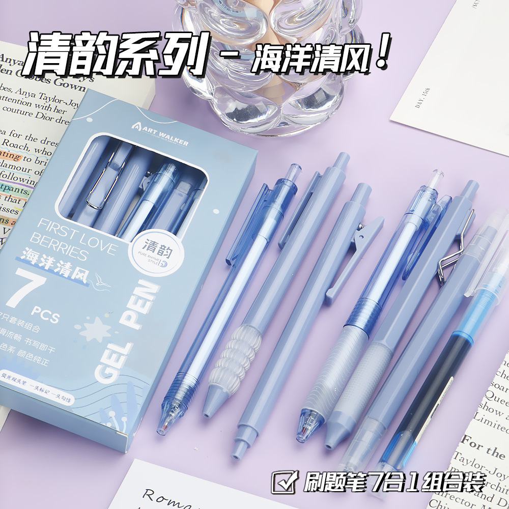 Dopamina de color negro, bolígrafo neutro, bolígrafo de alto valor visual, bolígrafo de movimiento de 0,5 mm, bolígrafo negro