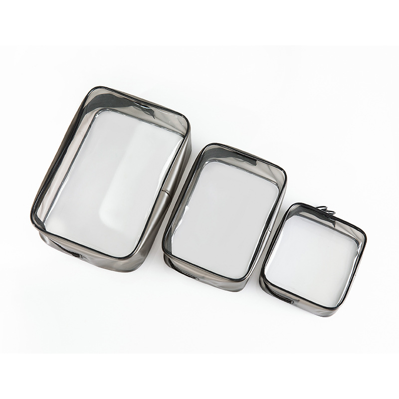 Bolsas de maquillaje de PVC bolsas de lavado portátiles de viaje bolsas de almacenamiento de cosméticos masculinos y femeninos impermeables fábricas transparentes en stock