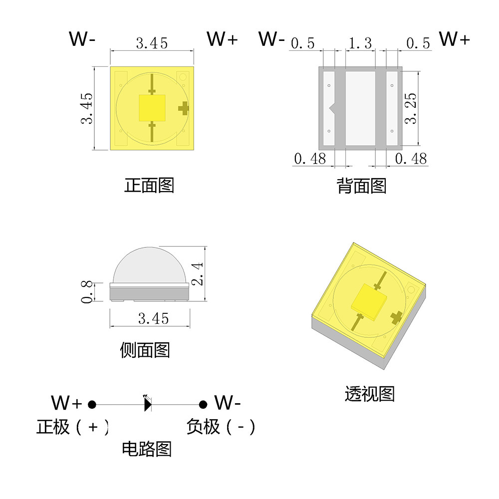3535մ10W׹ledֵͲװоƬ76mil