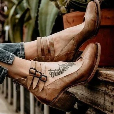 X8-955 Spring/Autumn 2018 Women’s Ankle-Strap Block Heel Shoes – Suede Look, Sizes 34-43