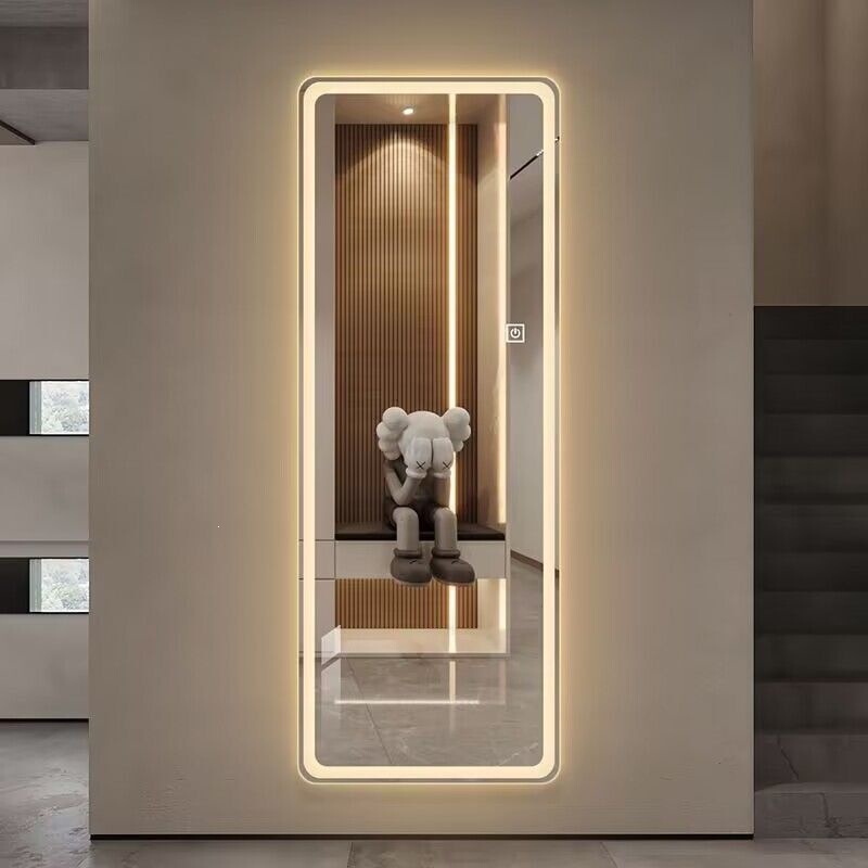 New smart touch screen full-length mirror, wall-mounted LED illuminated dressing mirror, barber shop mirror, light-up makeup mirror New smart touch screen full-length mirror, wall-mounted LED illuminated dressing mirror, barber shop mirror, light-up makeup mirror